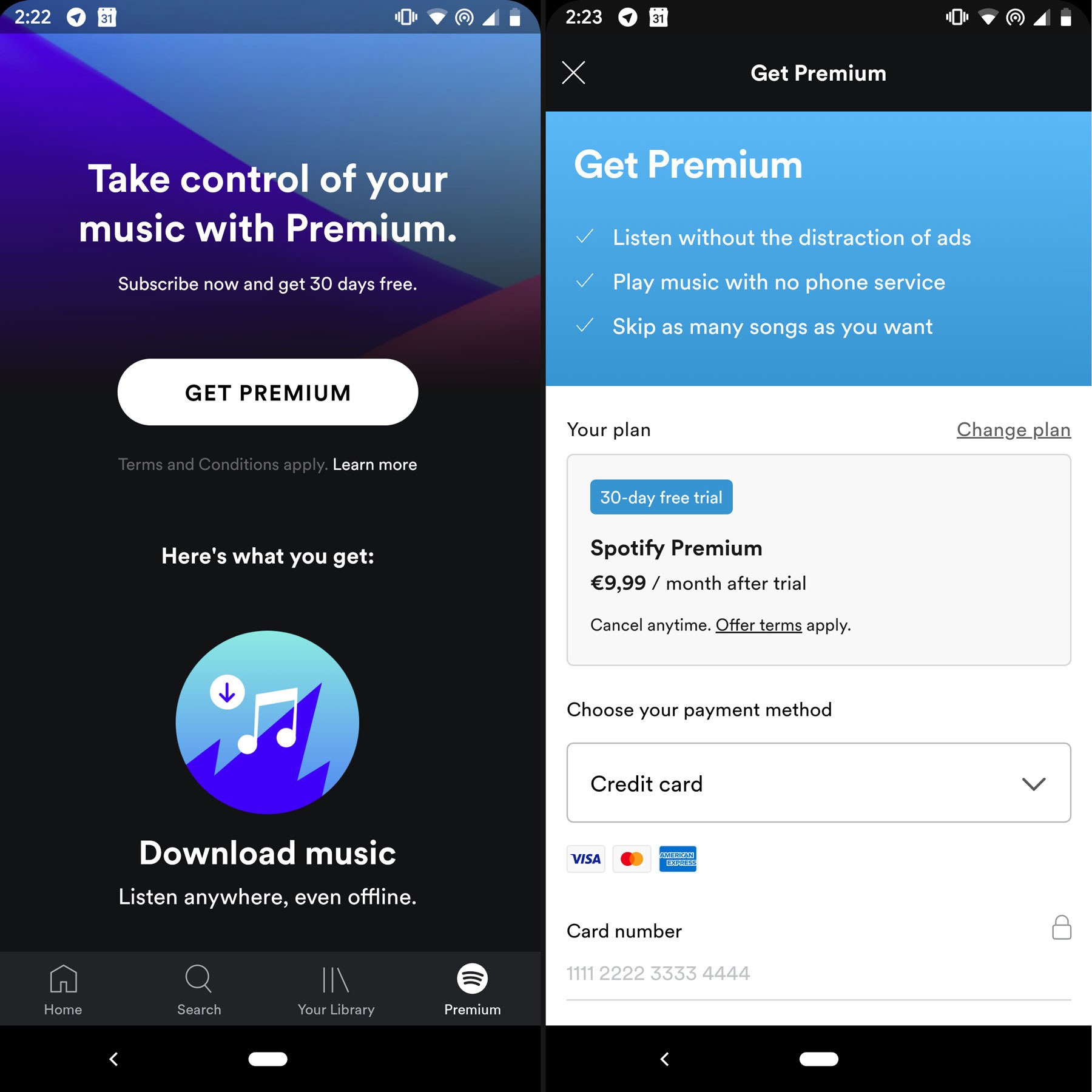 Update Payment Info On Spotify App
