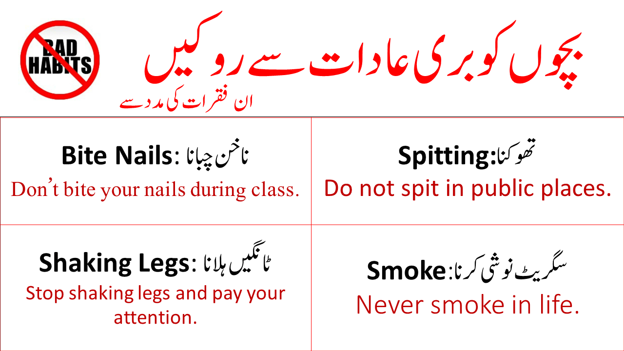 Sentences About Bad Habits In English To Urdu PDF Charagheilm