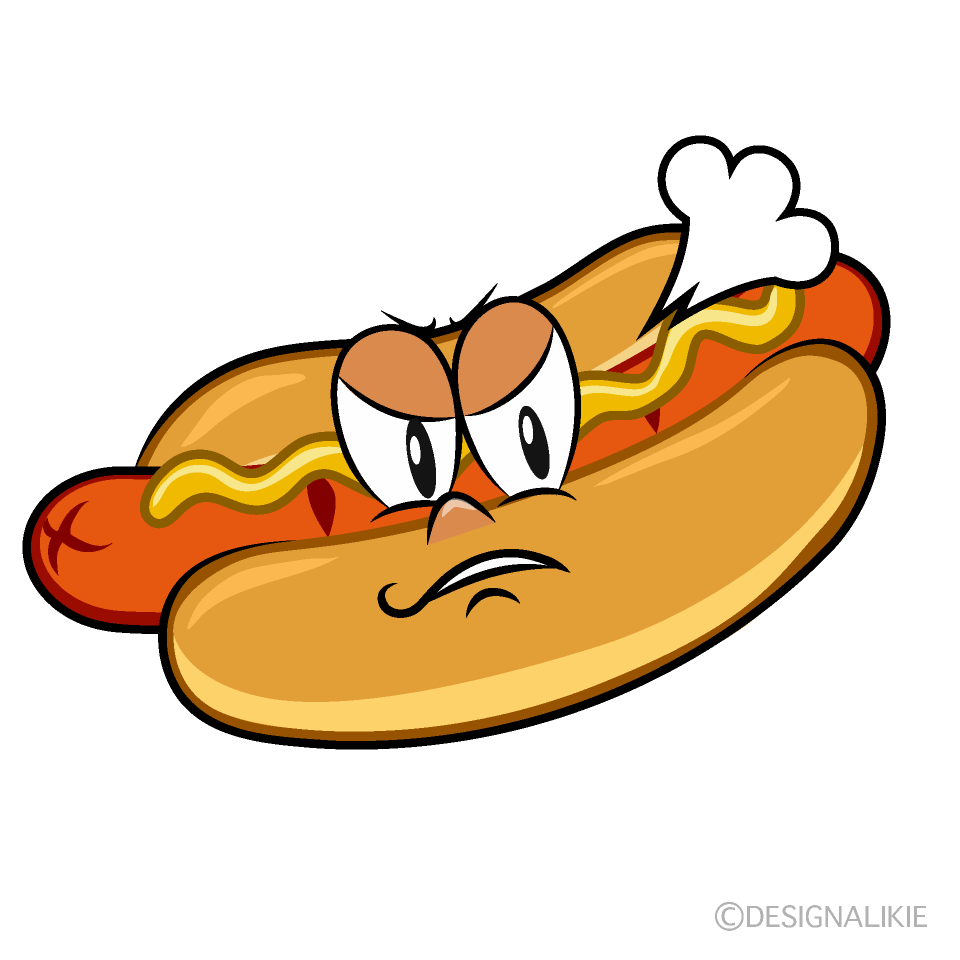 Free Angry Hot Dog Cartoon Clipart Image Charatoon