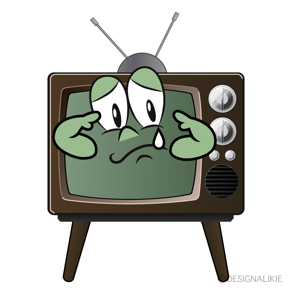 Free Sobbing Television Cartoon Image｜Charatoon