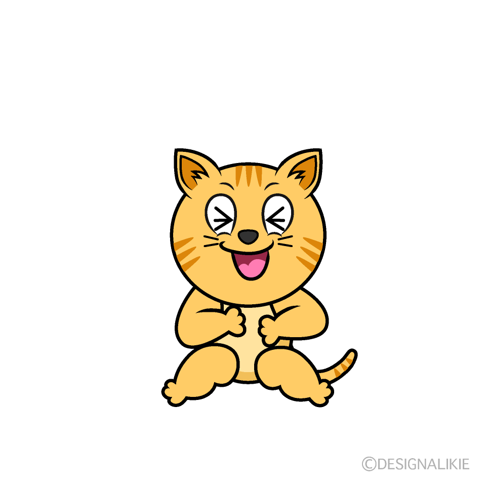 Free Laughing Tabby Cat Cartoon Clipart Image Charatoon