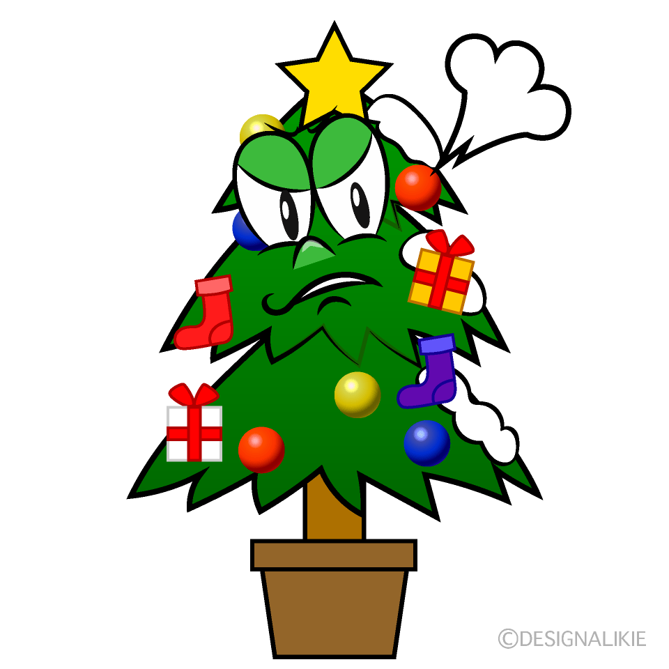 Free Angry Christmas Tree Cartoon Image｜Charatoon