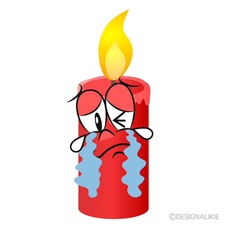 Free Crying Candle Cartoon Clipart Image Charatoon