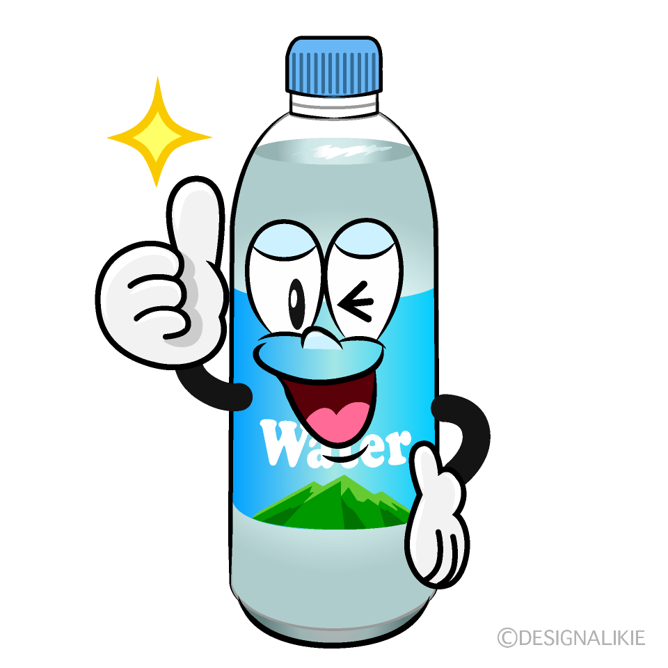 Free Thumbs up Water Bottle Cartoon Clipart Image Charatoon
