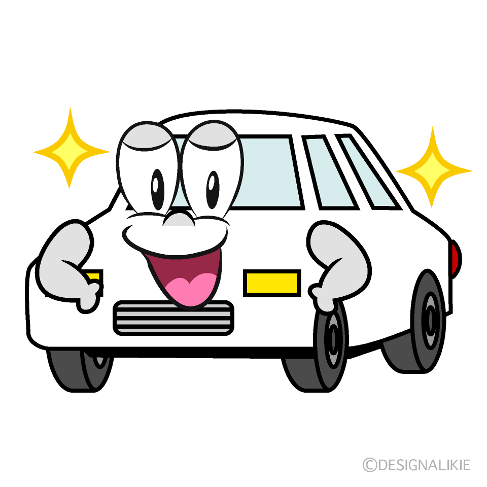 Free Glitter White Car Cartoon Image｜Charatoon