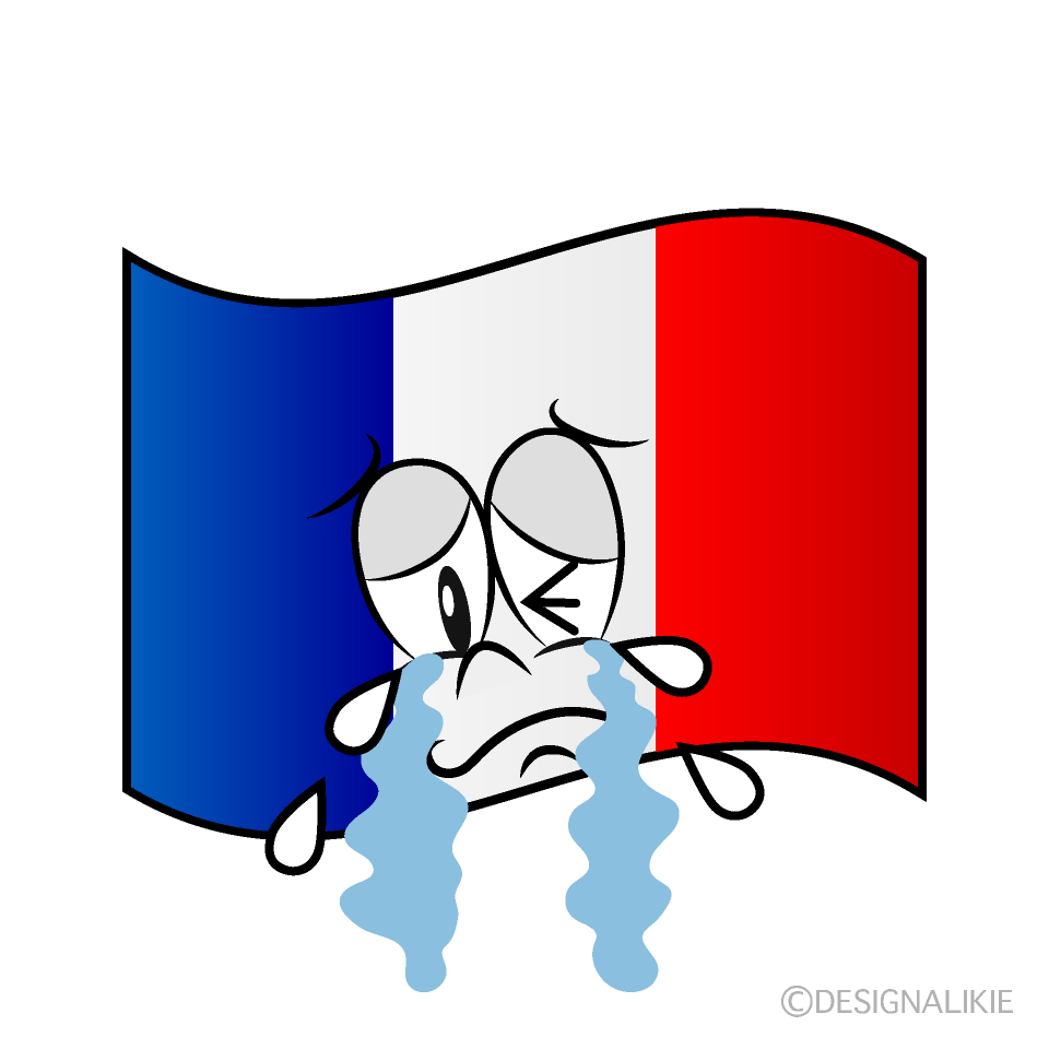Free Crying French Flag Cartoon Clipart Image Charatoon