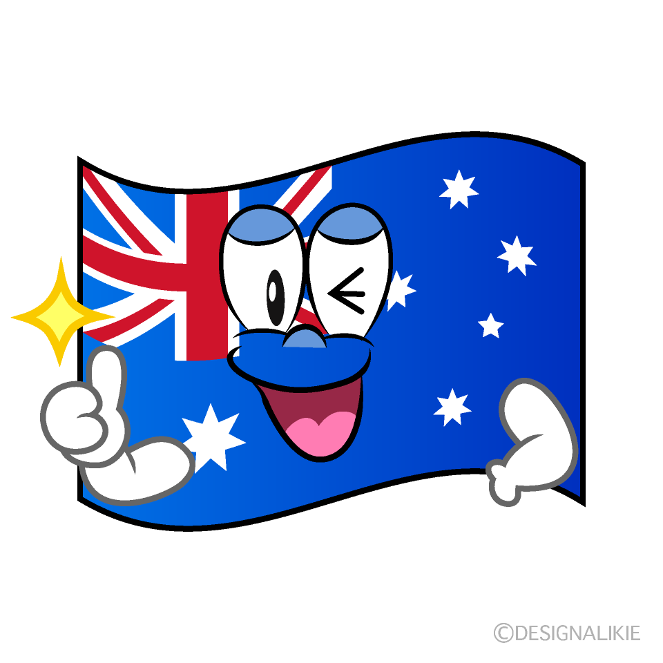 Free Thumbs up Australian Flag Cartoon Clipart Image Charatoon