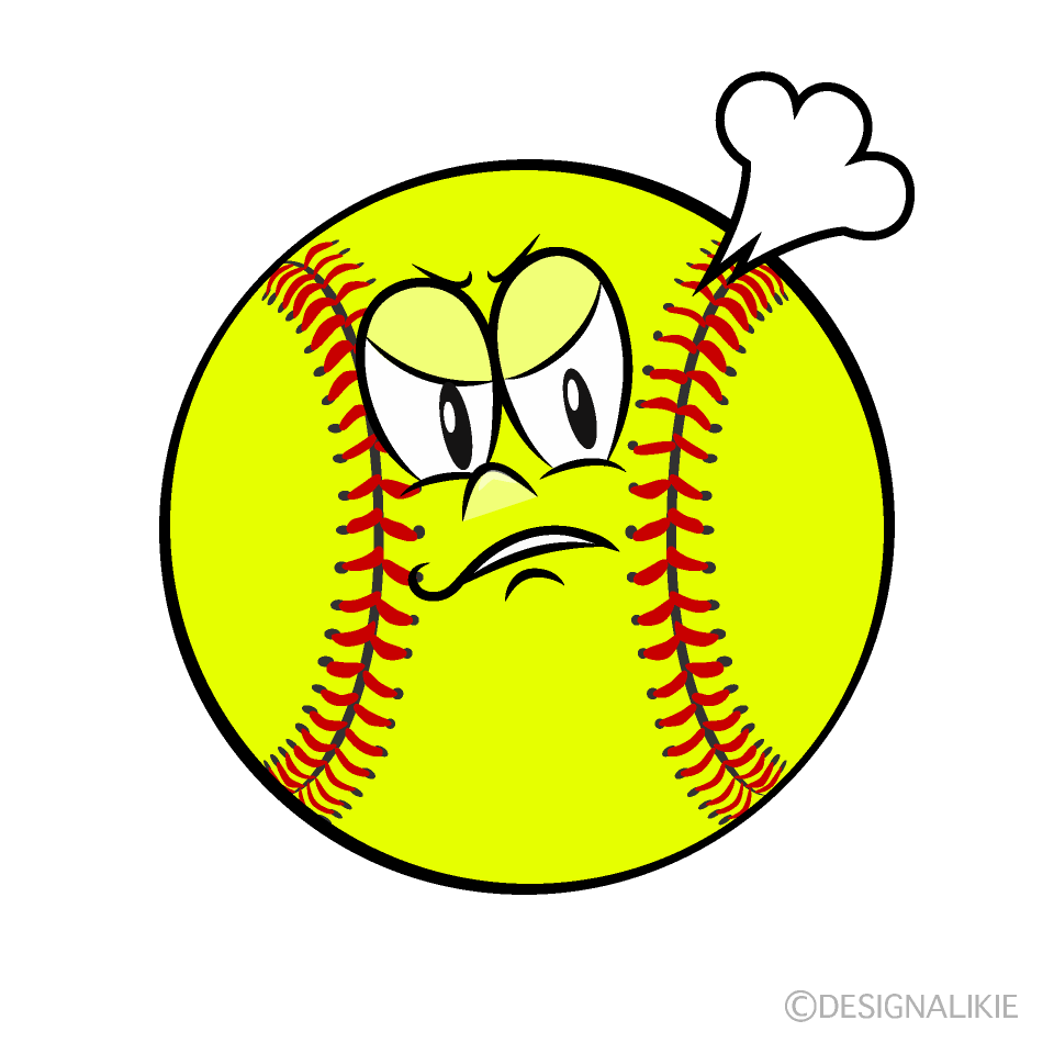 Free Angry Softball Cartoon Image｜Charatoon