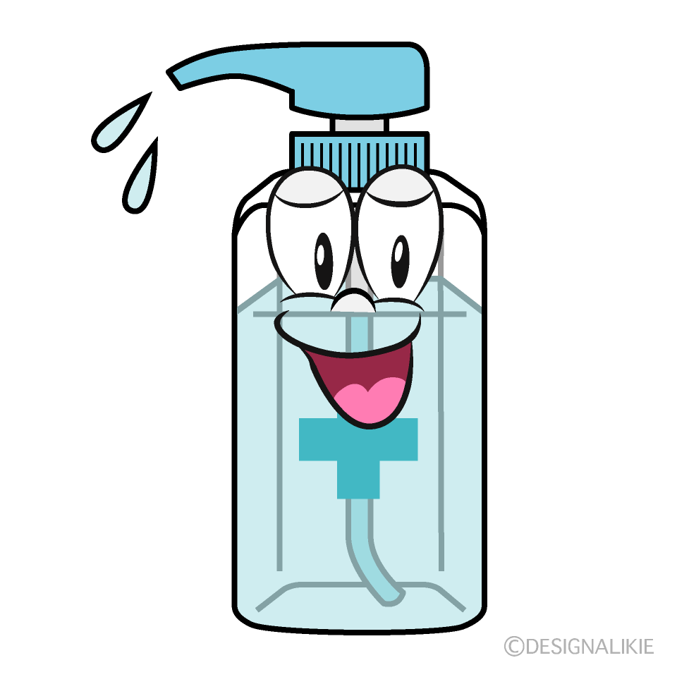Free Smiling Hand Sanitizer Cartoon Clipart Image Charatoon