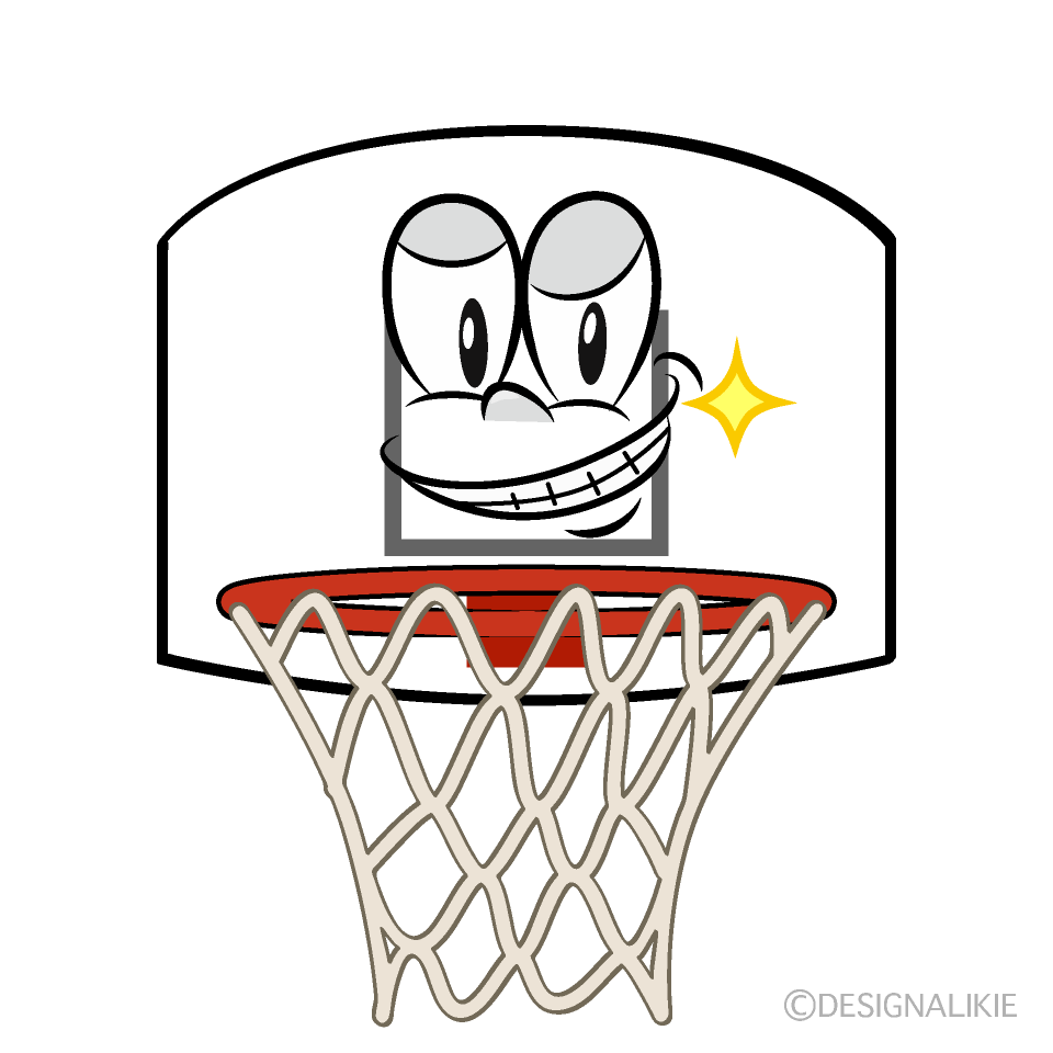 Free Grinning Basketball Goal Cartoon Clipart Image Charatoon