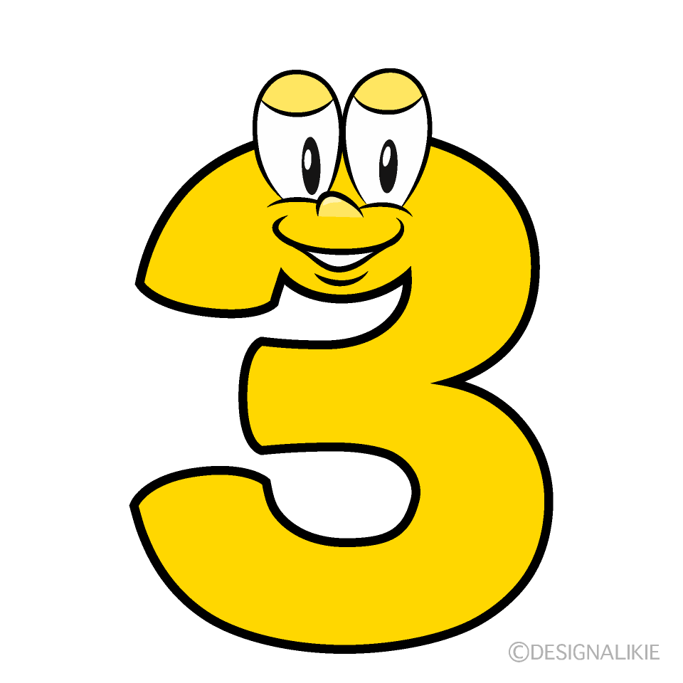 Free Number 3 Cartoon Clipart Image Charatoon