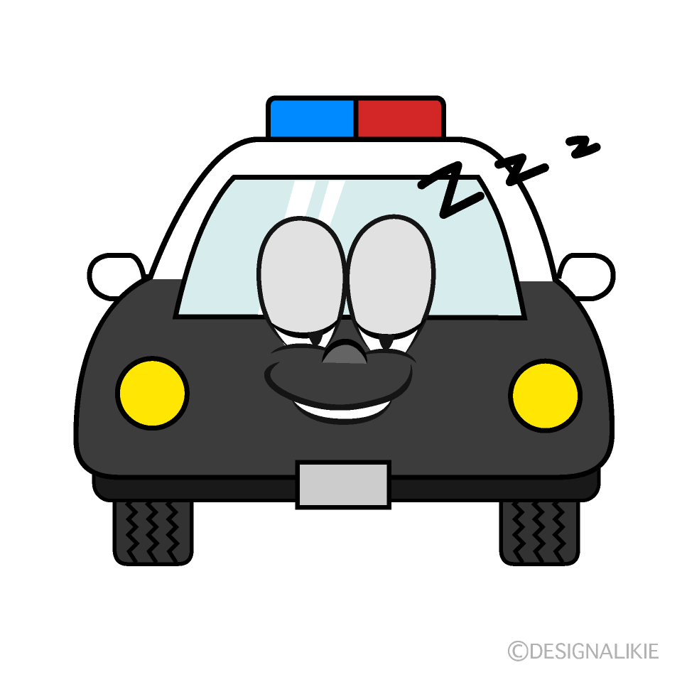 Free Sleeping Police Car Cartoon Image｜Charatoon