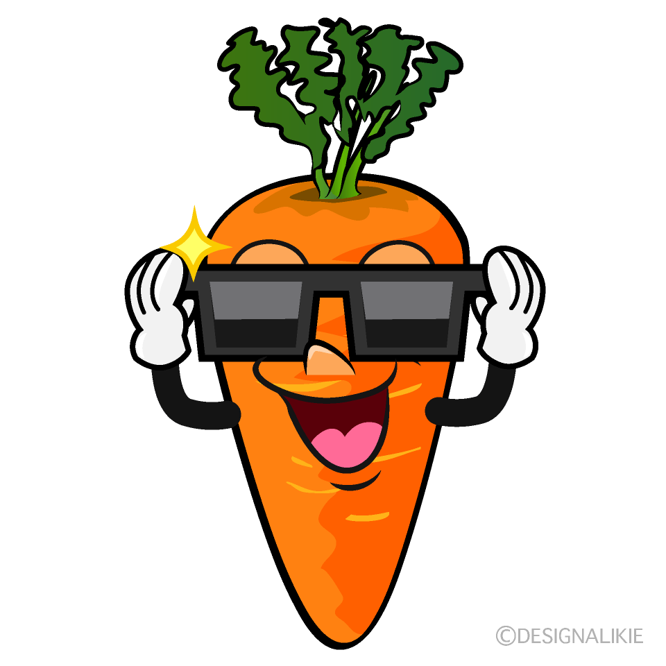 Free Cool Carrot Cartoon Image｜Charatoon