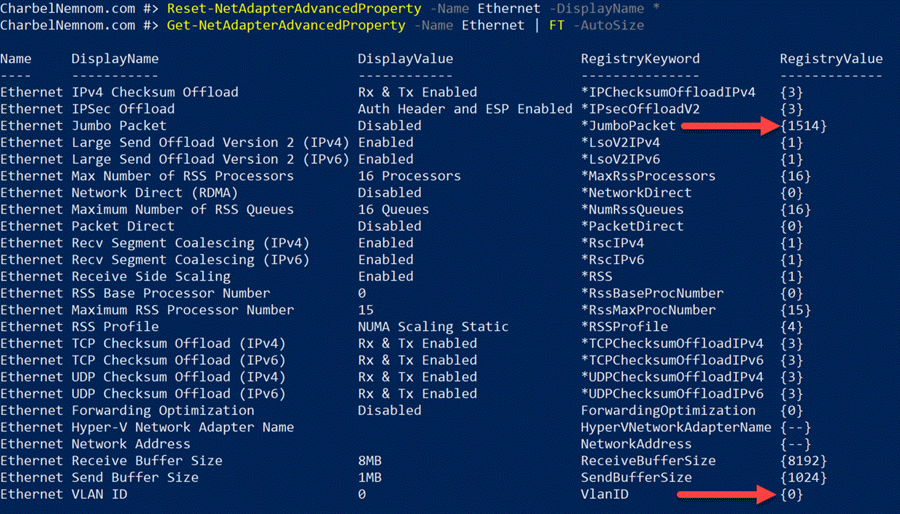How To Reset Network Adapter Advanced Properties With PowerShell