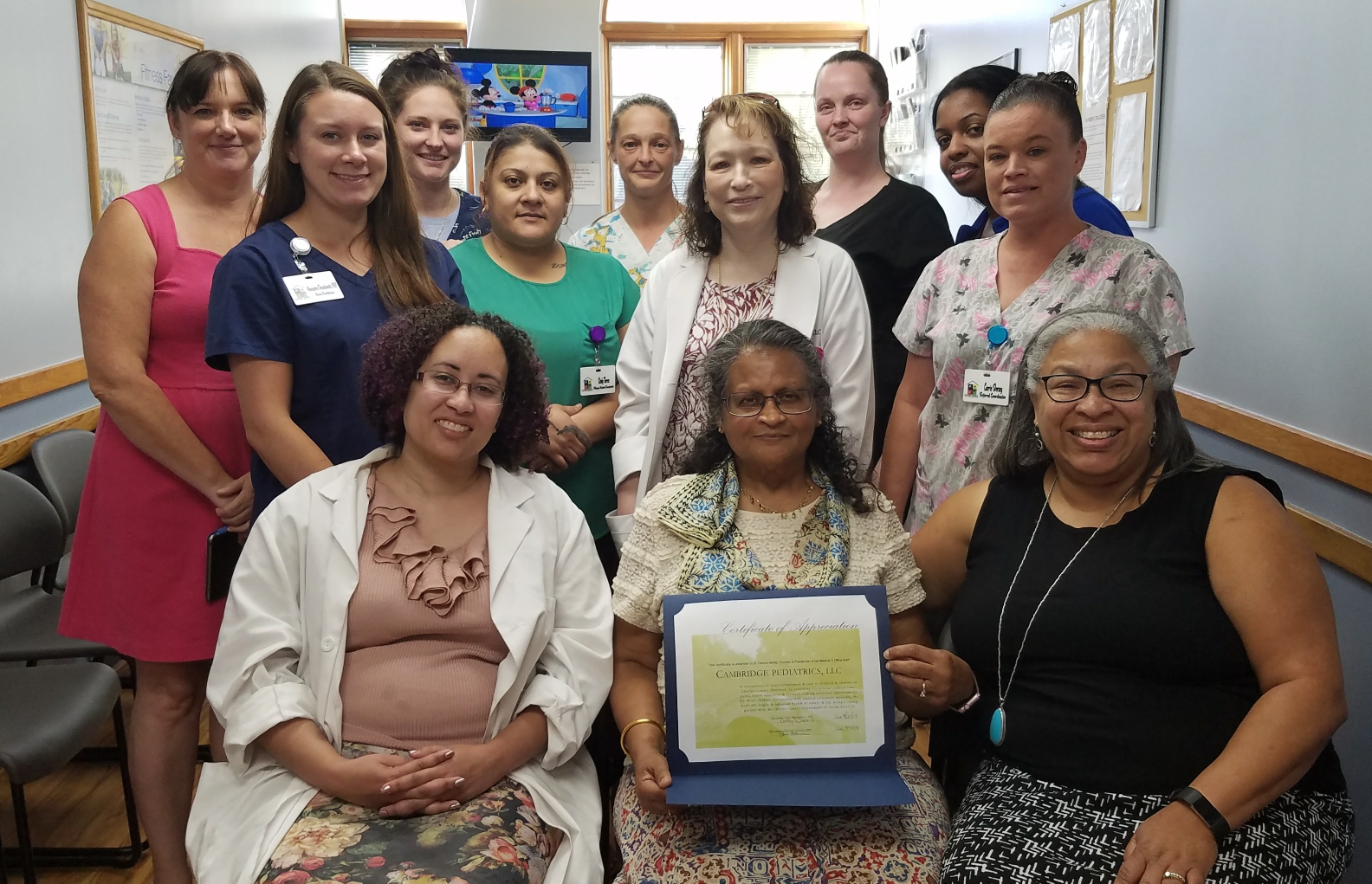 Certificate of Appreciation to Cambridge Pediatrics, LLC Charles County Department of Social