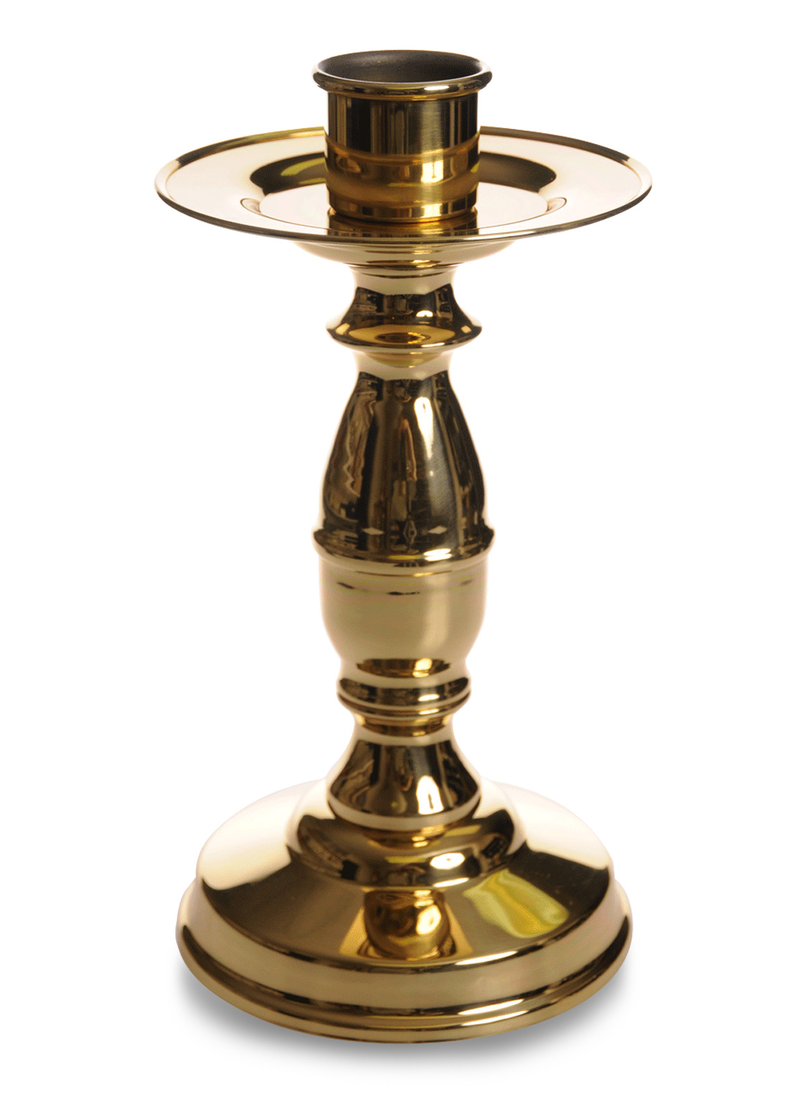 9" Brass Candlestick with 1 1/2" Socket 1 UK Church Supplies