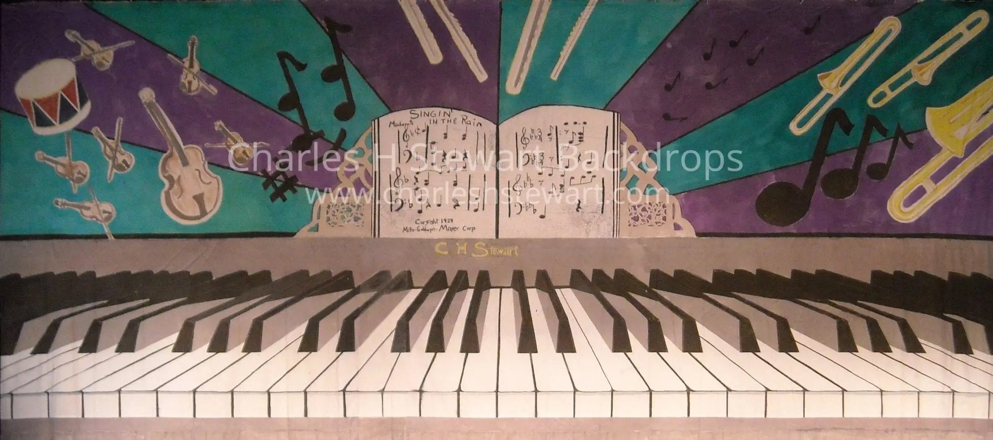 Piano Novelty Backdrop Backdrops by Charles H. Stewart