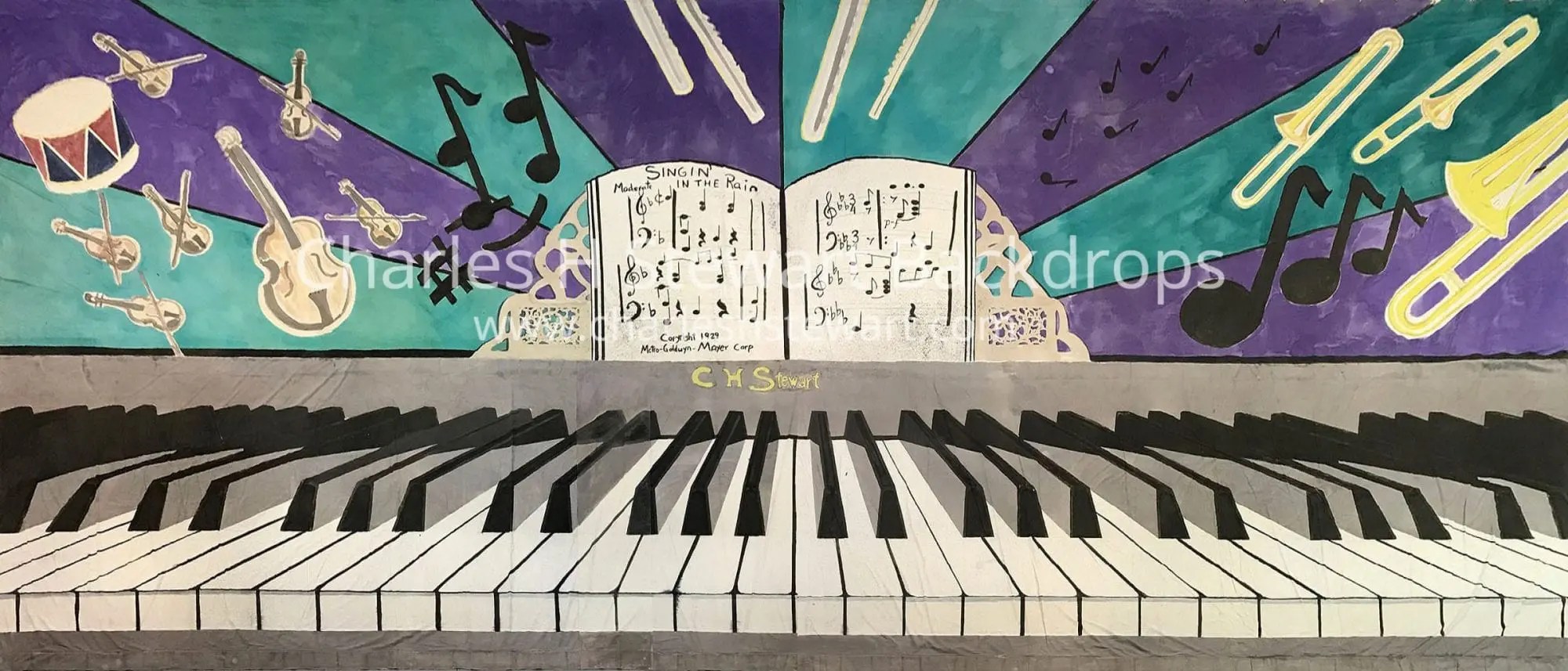 Piano Novelty Backdrop For Rent by Charles H. Stewart
