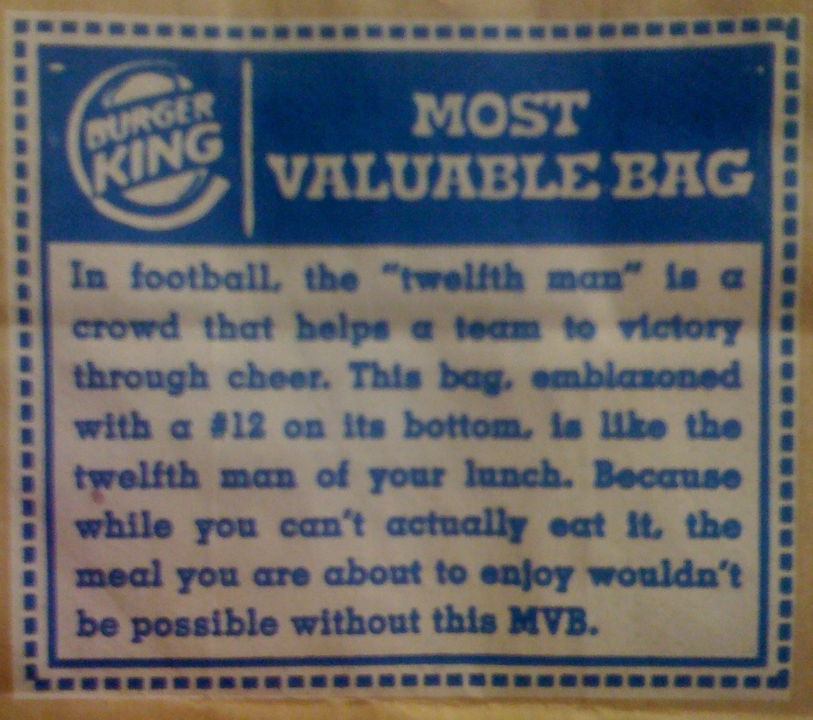 Burger King — Most Valuable Bag?! Dr. K's Software Ruminations