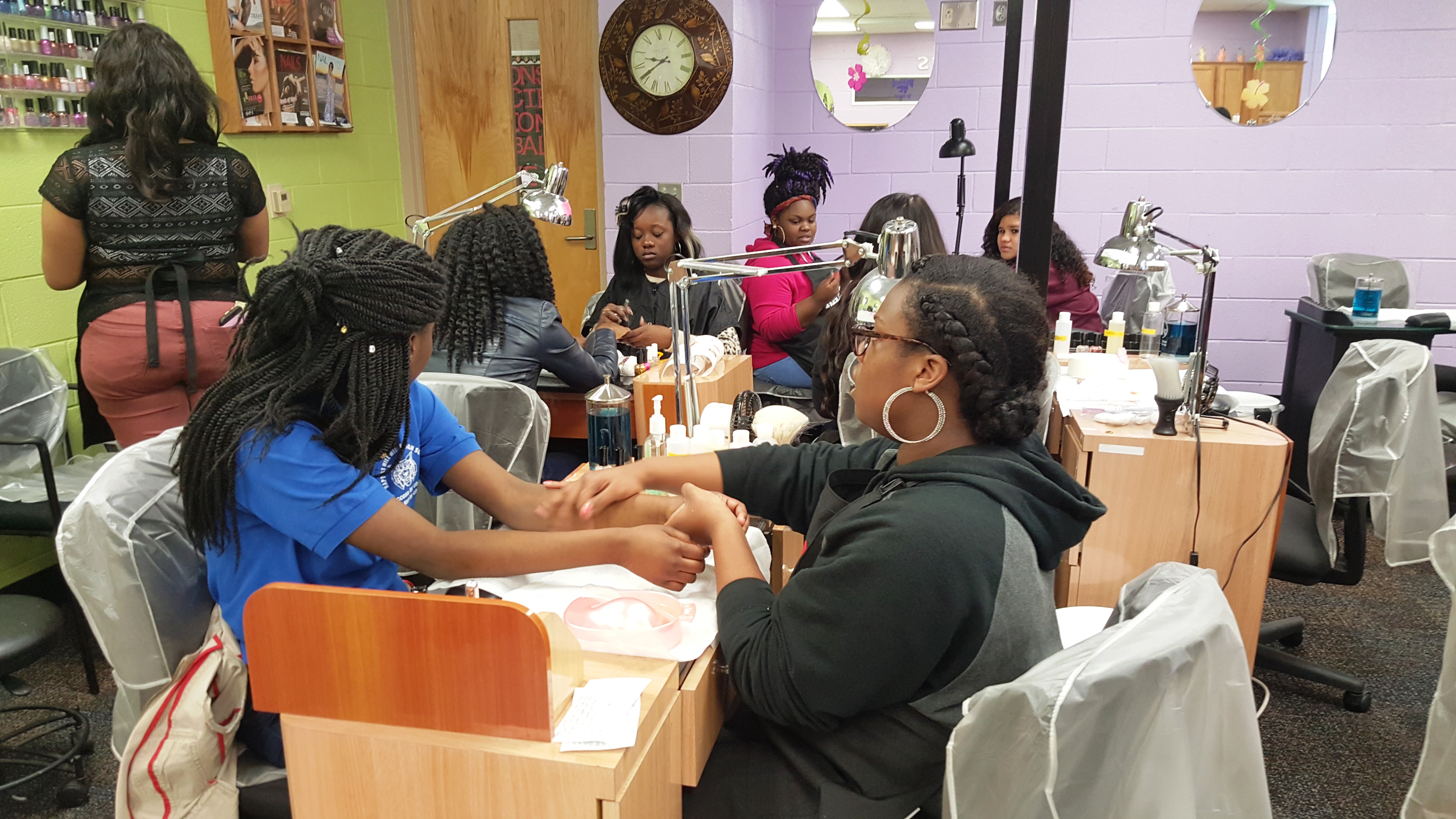 CCSD CTE West Ashley HS Nail Technology Students Host Students from