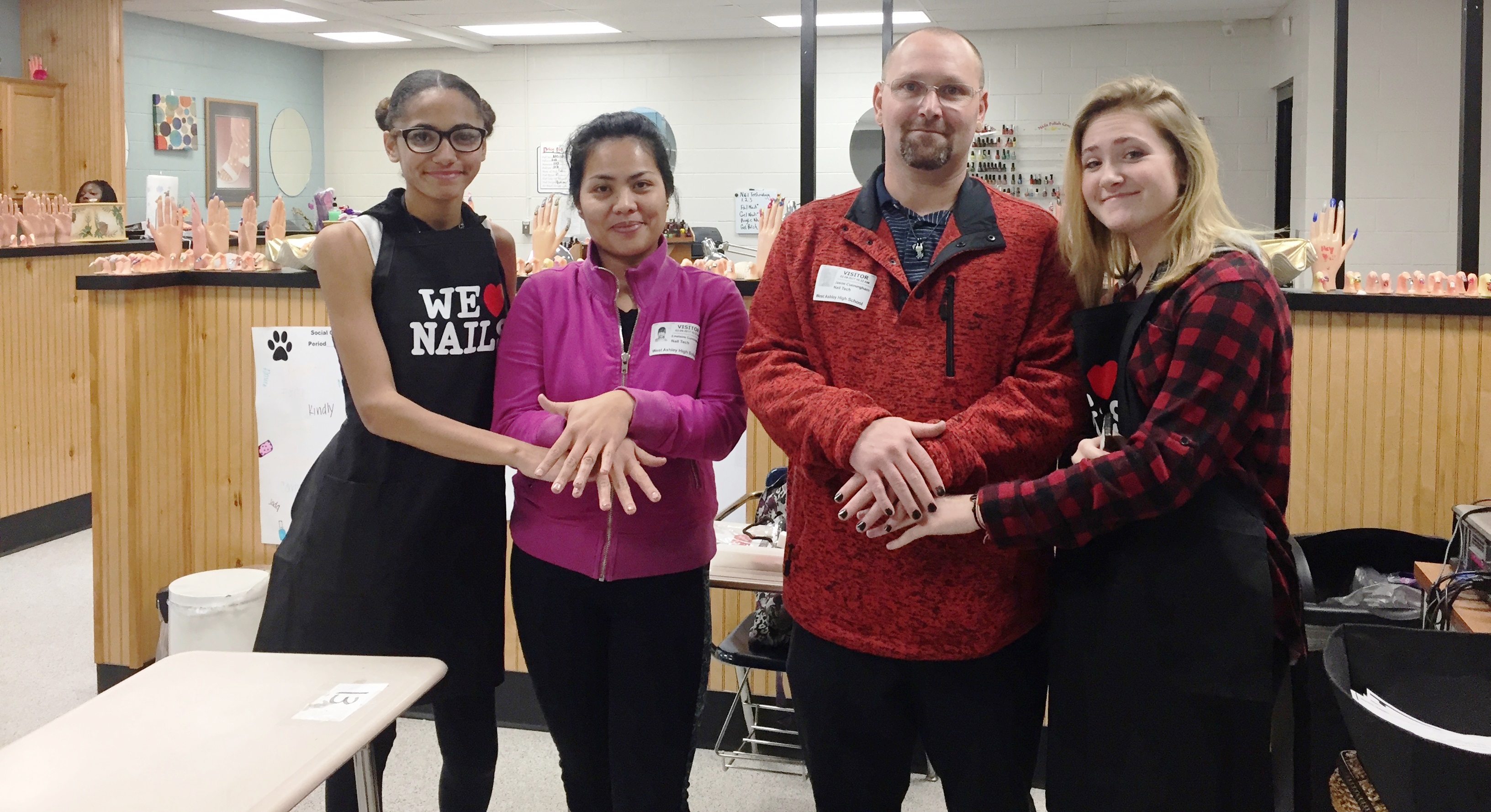 CCSD CTE West Ashley Nail Tech Students Invite Parents for Salon