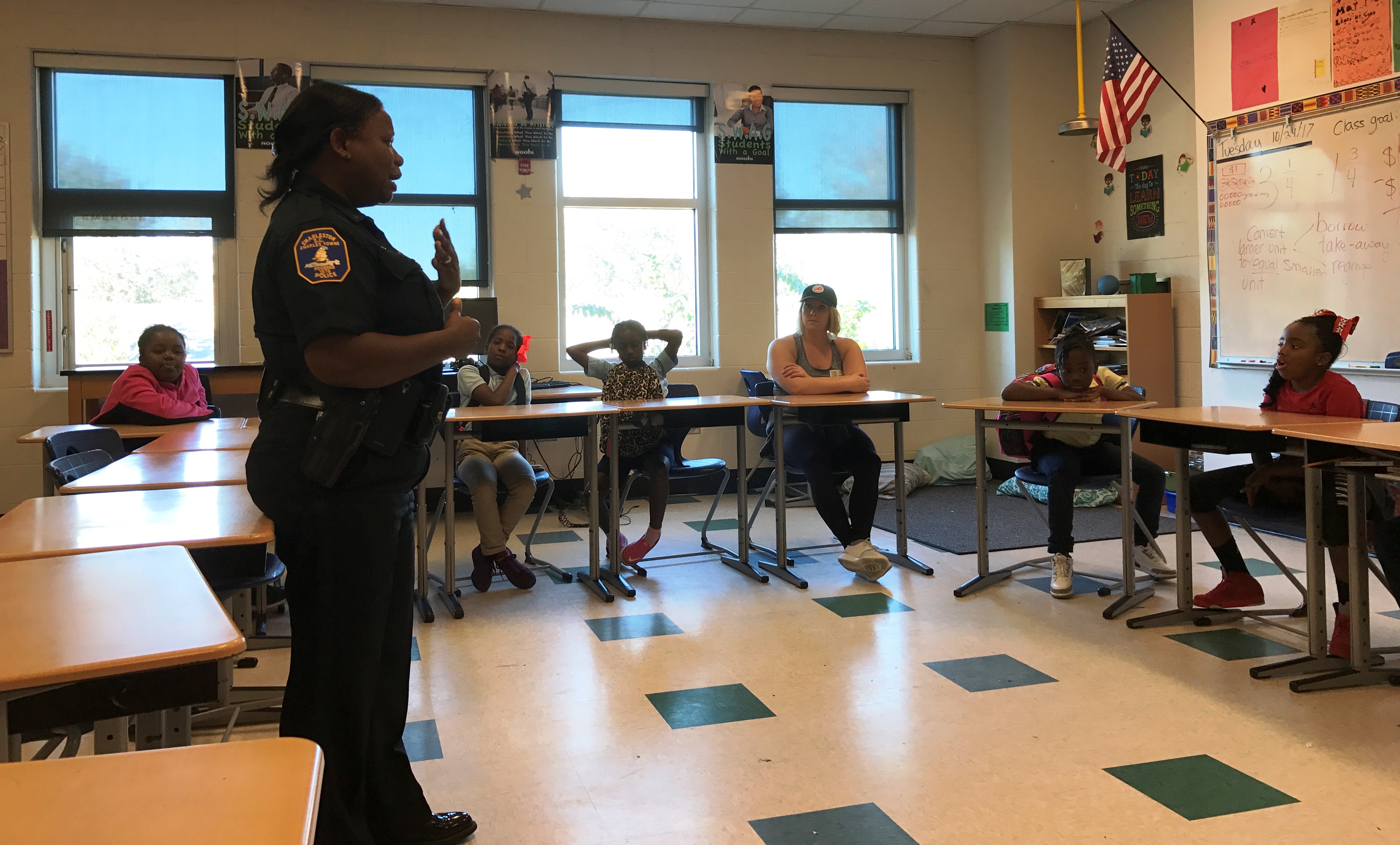 CCSD CTE 5th Grade Students at SandersClyde Discuss Law Enforcement