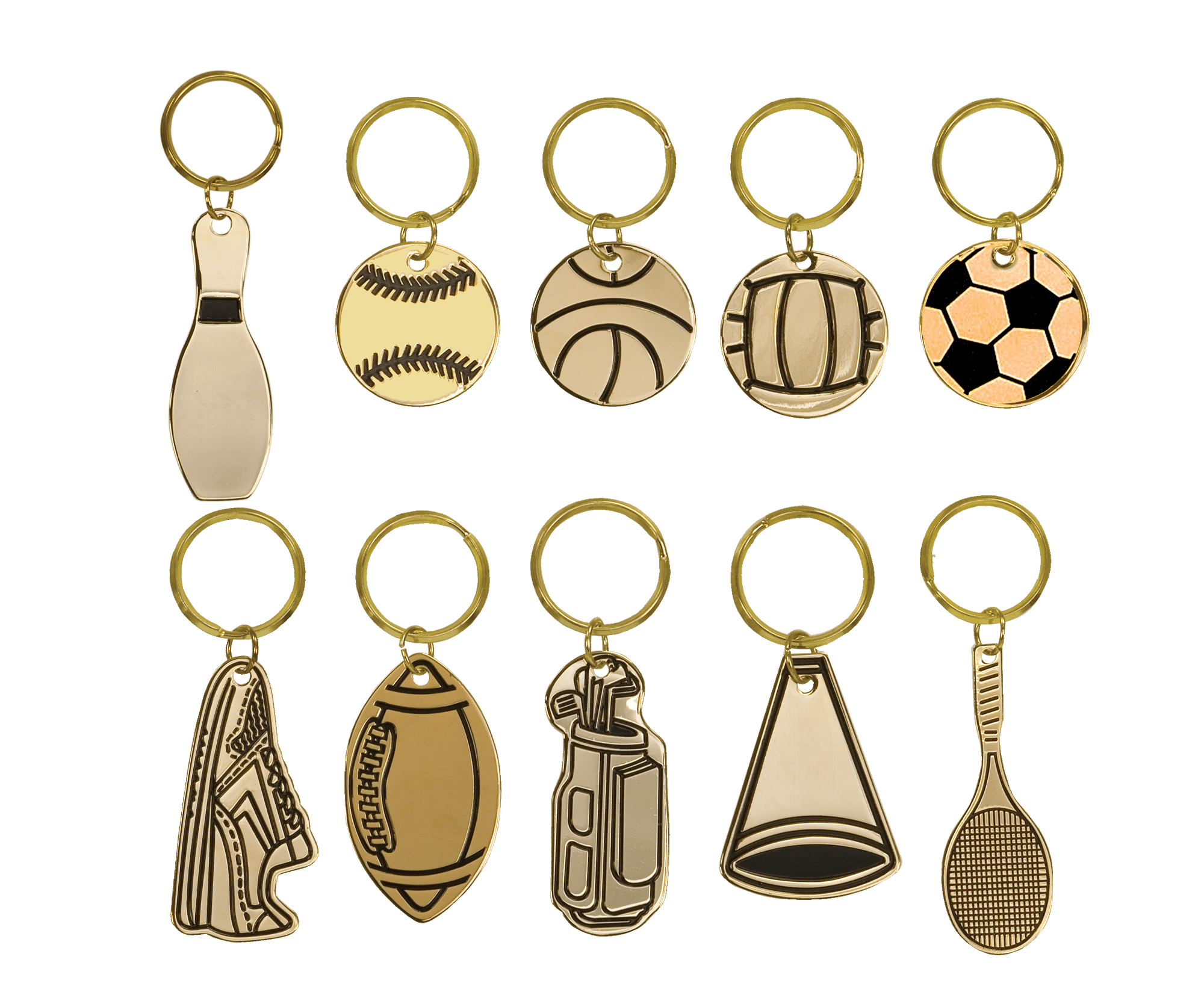 Personalized Brass Sports Themed Keychains Charleston Engravers