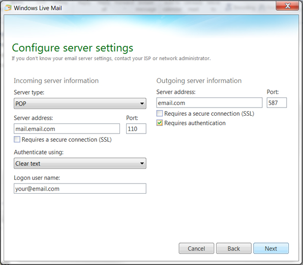 How To Configure Your Email Account With Microsoft Windows Mail 2011