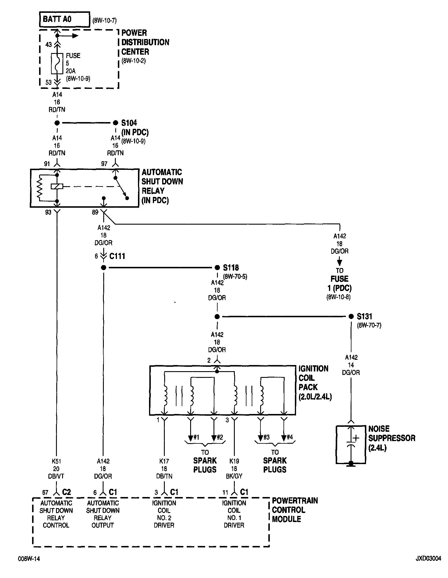 System Diagrams — 2000 Chrysler Sebring Convertible V6-2.5L VIN H