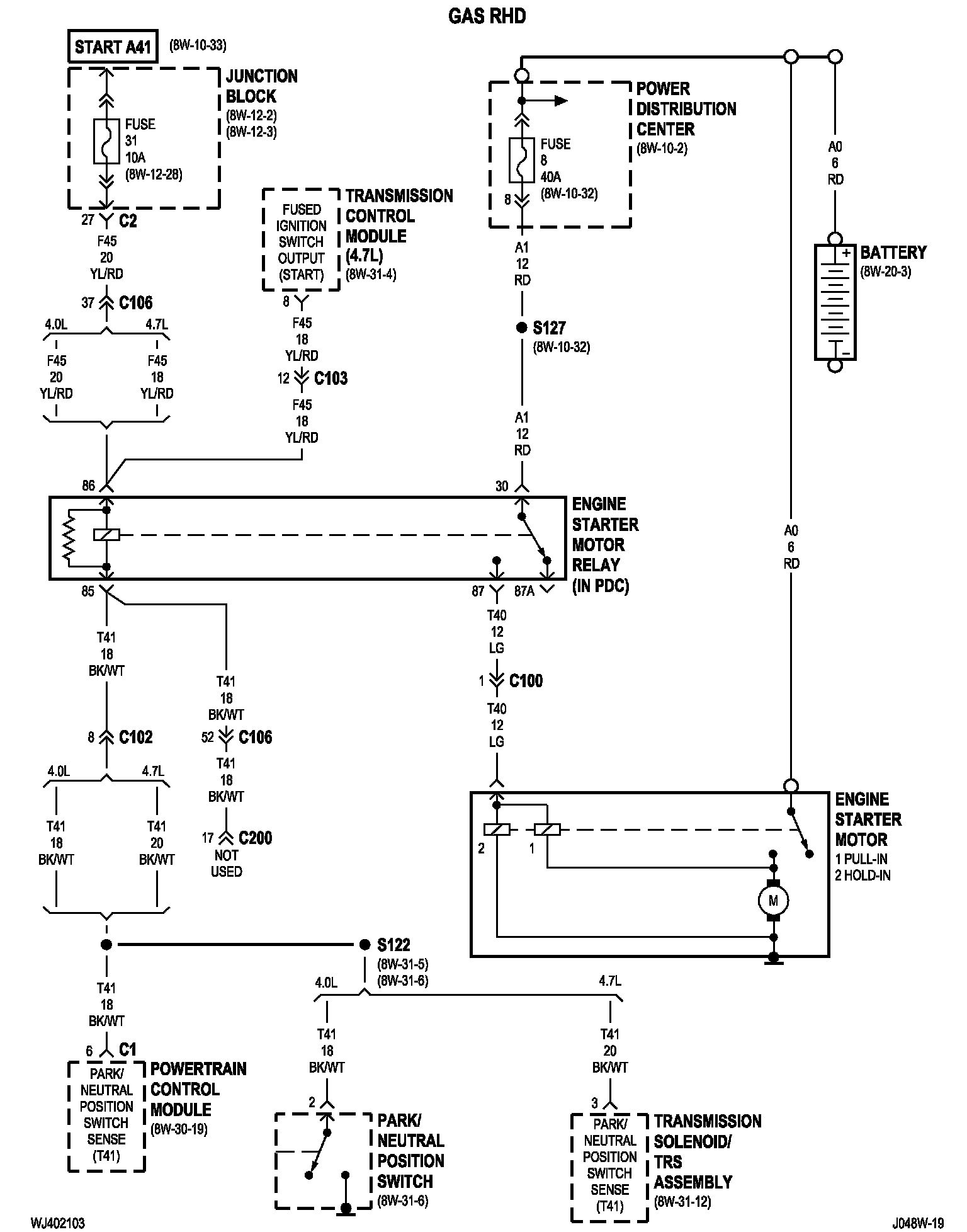 Group 8W-21 (Starting System) — 2004 Jeep Truck Grand Cherokee 4WD V8-4