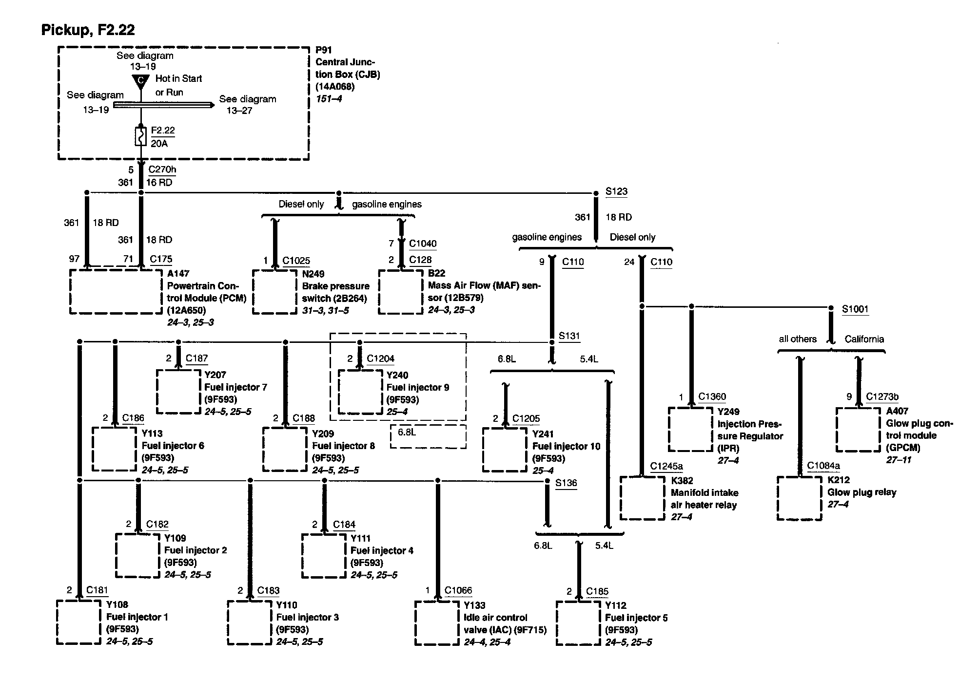 Power Distribution Diagrams — 2002 Ford Truck F 450 4WD Super Duty V8-7