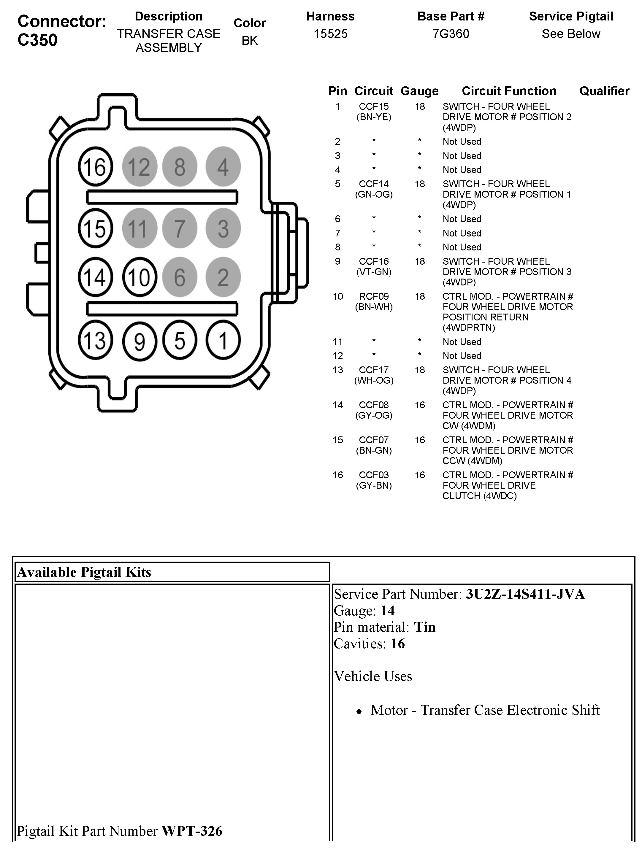Connector Views — 2012 Ford Truck F 150 4WD V6-3.5L Turbo Service