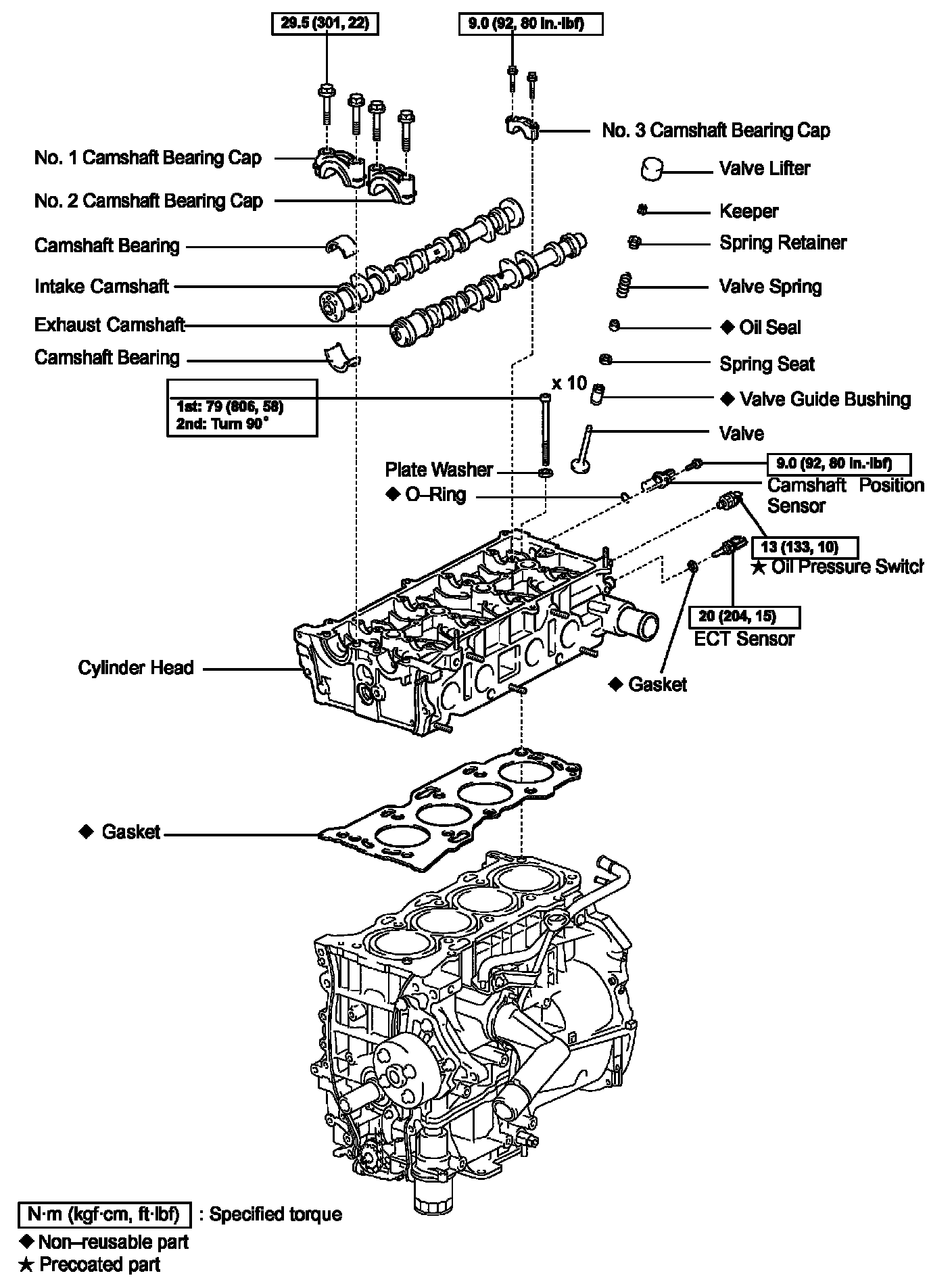 Cylinder Head Assembly: Diagrams — 2005 Toyota Truck RAV4 2WD L4-2.4L