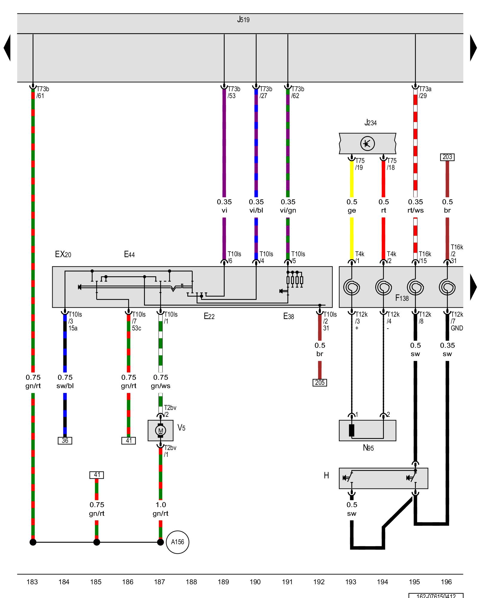 Diagram 76/15 (Tracks 183-196) — 2012 Volkswagen Jetta Sedan (162) L5-2