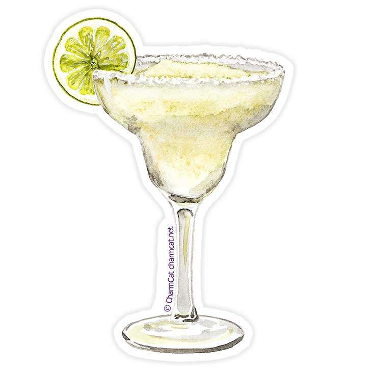 Classic Margarita Plastic Free Sticker — Cocktail Art Sticker Stickers by CharmCat