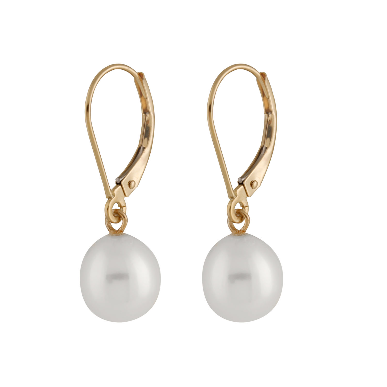 Freshwater Pearl Leverback Earrings Charm Diamond Centres