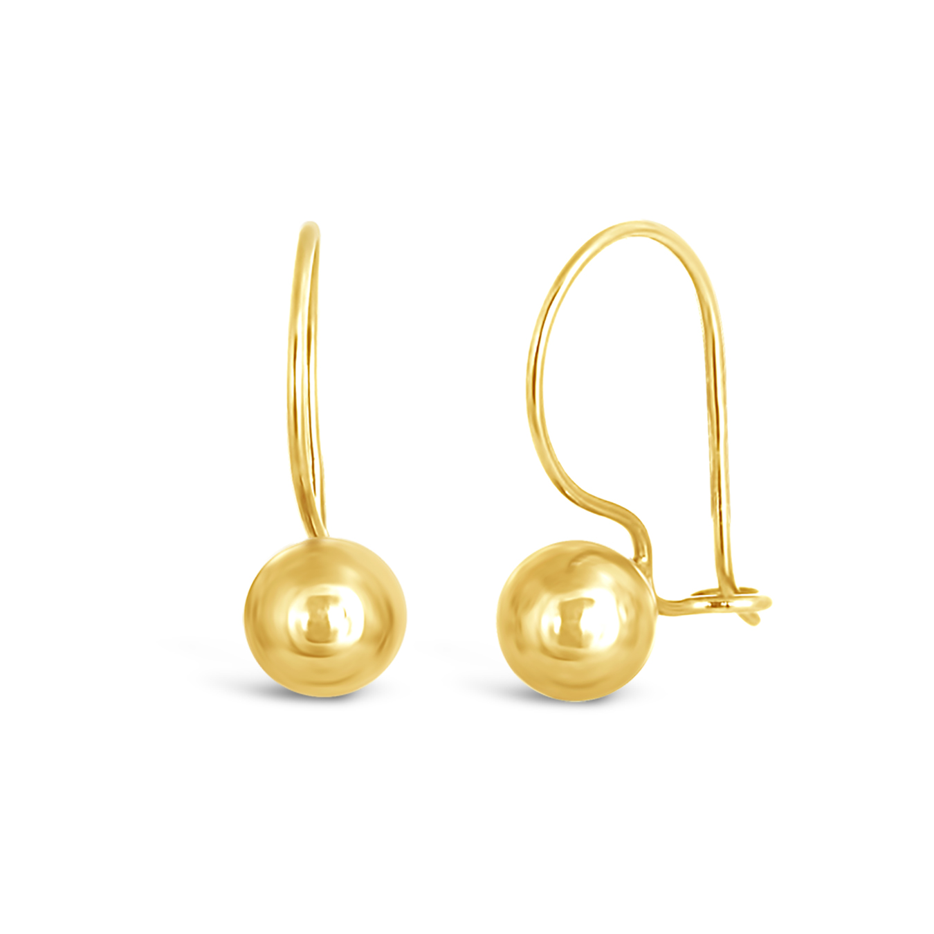 10K Yellow Gold Ball Earrings Charm Diamond Centres