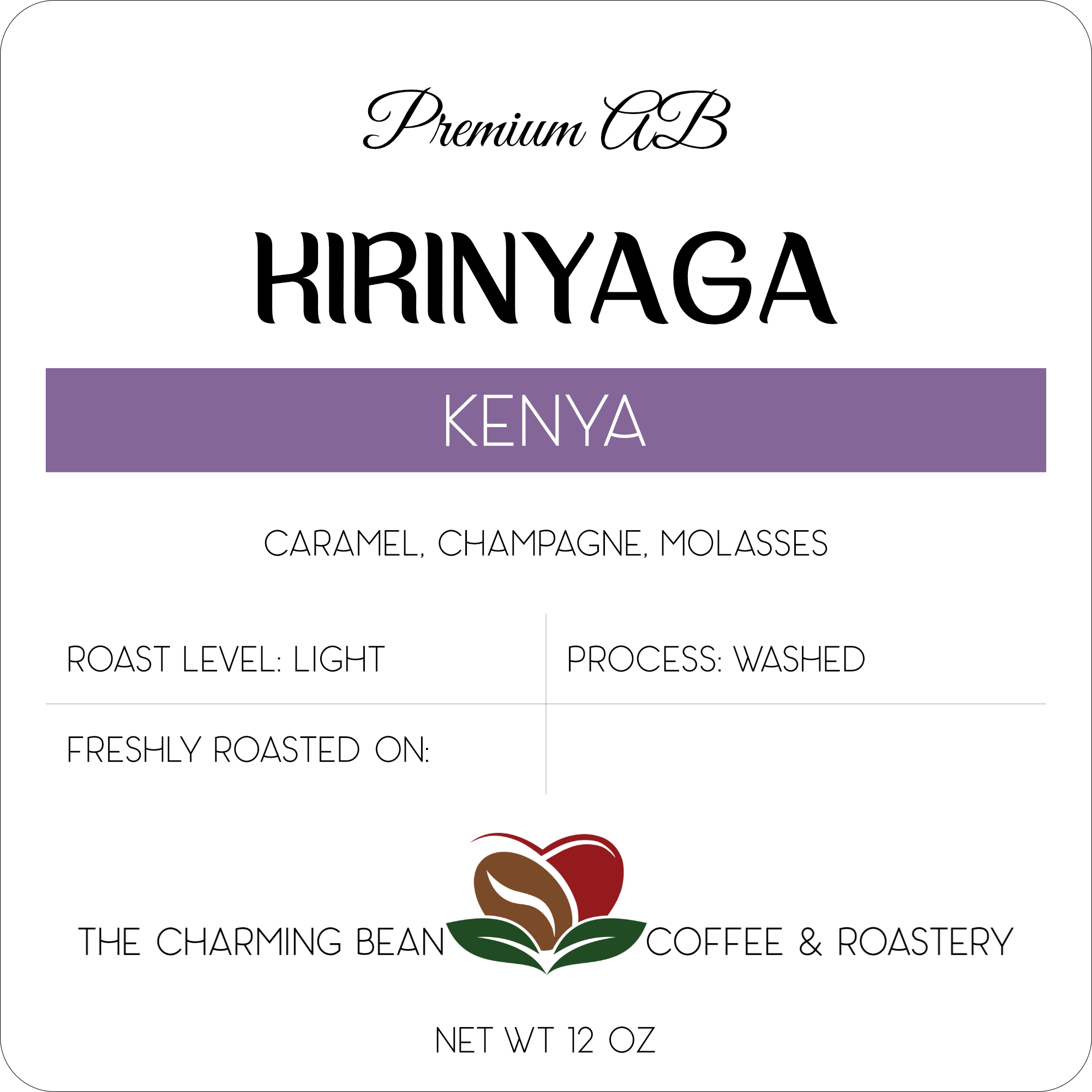 Kirinyaga Kenya The Charming Bean Coffee and Roastery