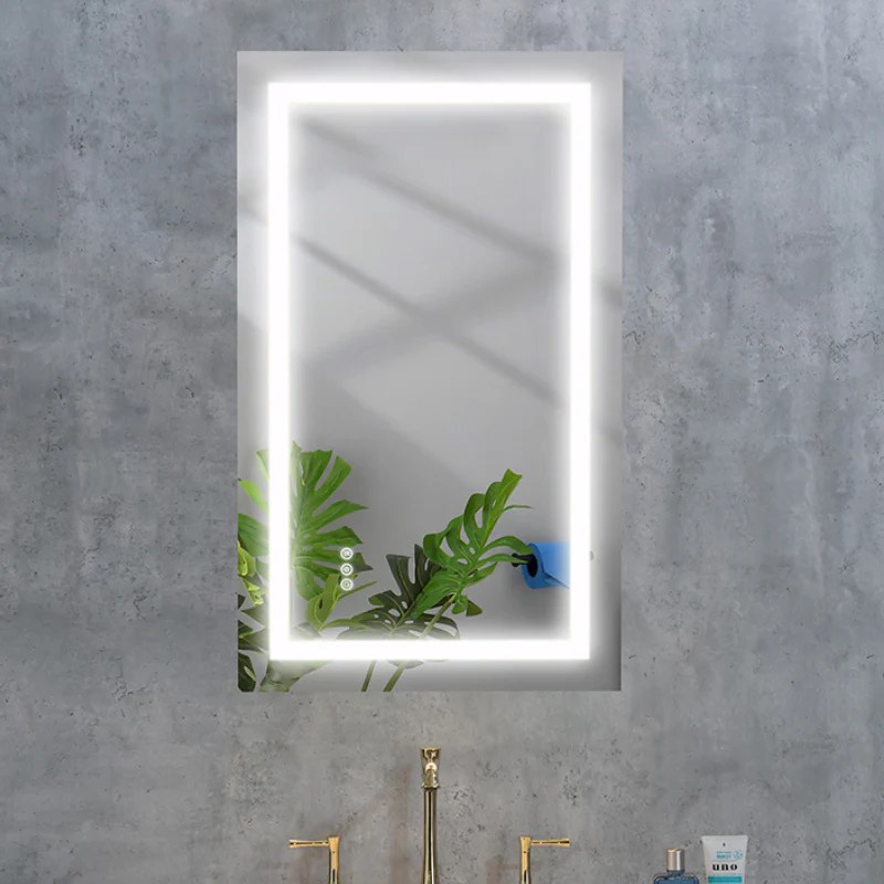 36" x 28" Rectangle LED Lighted Bathroom Wall Mounted Mirror with High