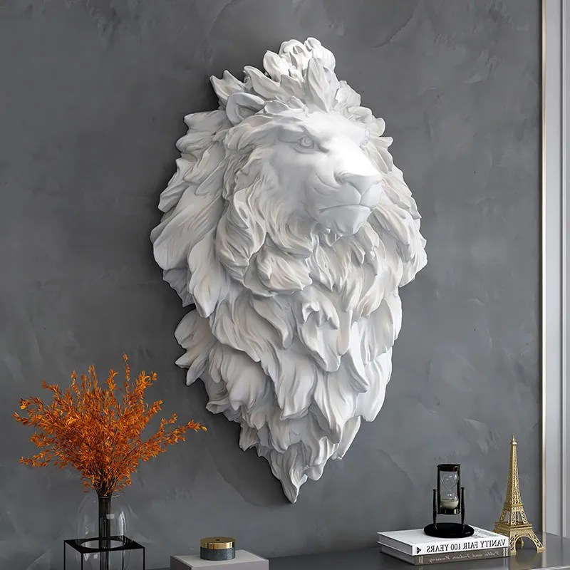 Creative Resin Lion Head Wall Decor CharmyDecor