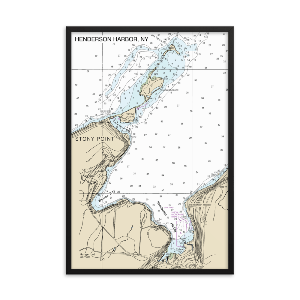 Henderson Harbor New York (title included) Lake Ontario Hardwood Framed
