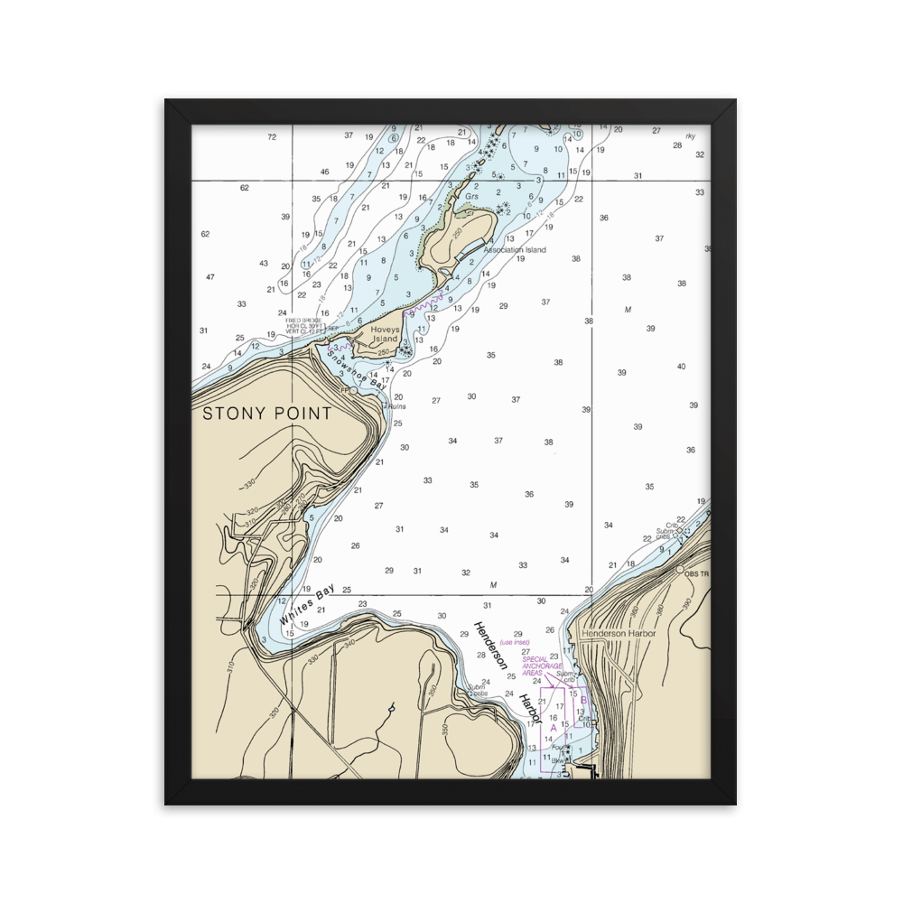 Henderson Harbor New York (title included) Lake Ontario Hardwood Framed