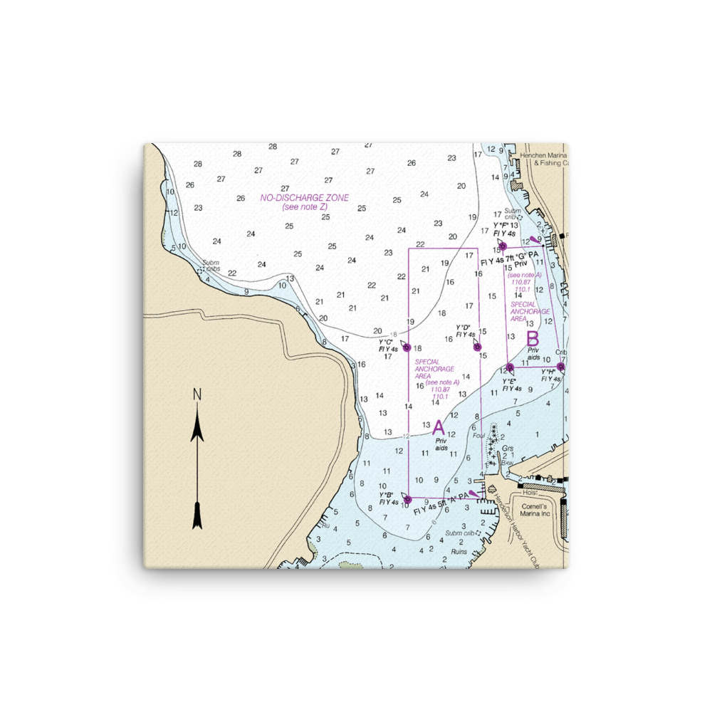 Henderson Harbor New York Lake Ontario Nautical Chart Canvas · Chart Mugs