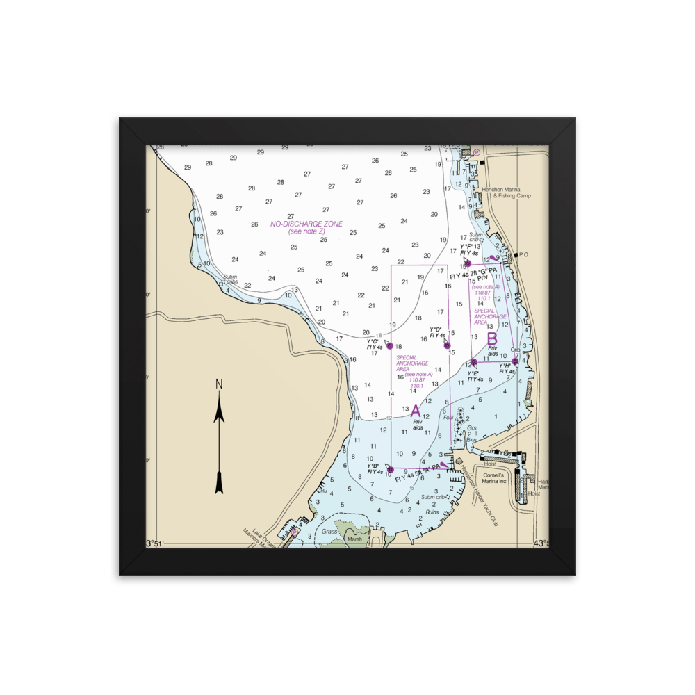 Henderson Harbor New York Lake Ontario Hardwood Framed Nautical Chart