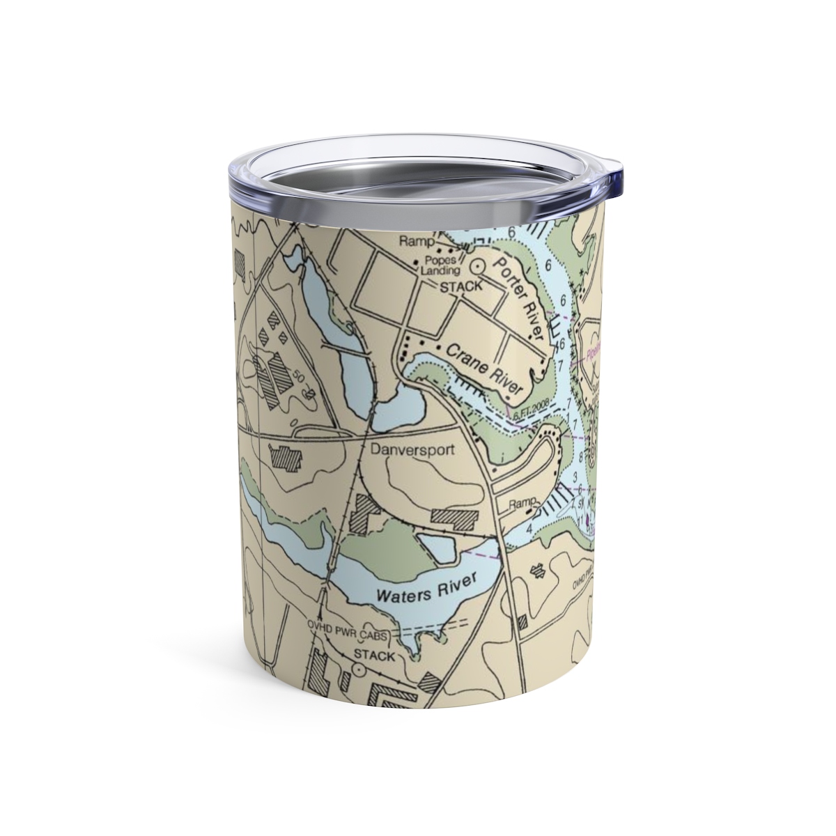 Crane River, Danvers River Stainless Nautical Chart Tumbler 10oz