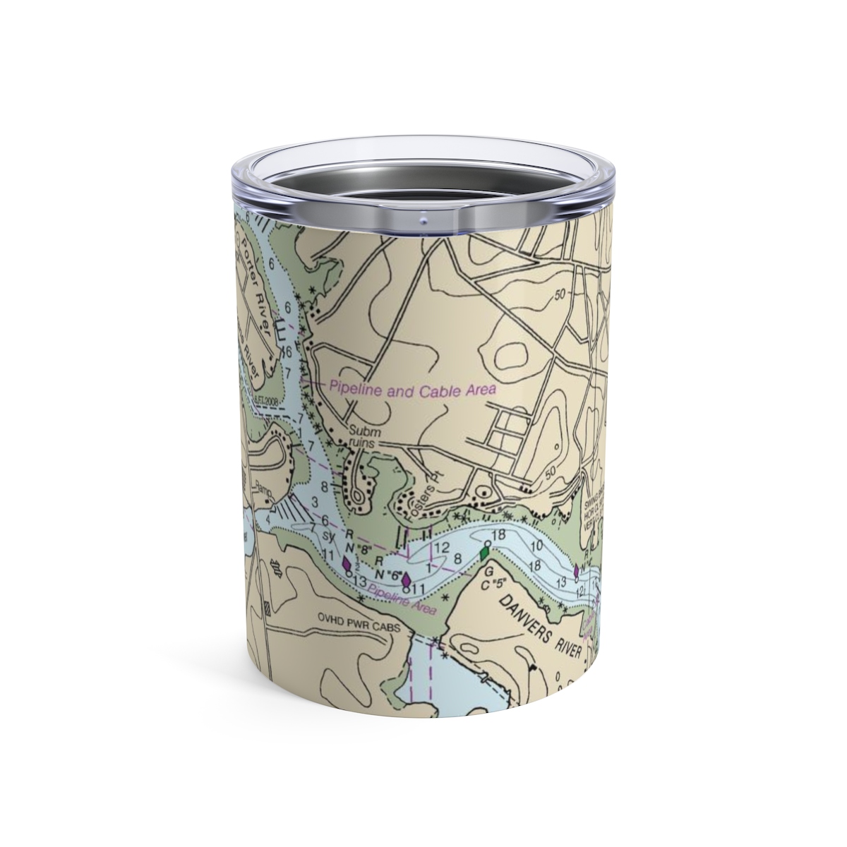 Crane River, Danvers River Stainless Nautical Chart Tumbler 10oz