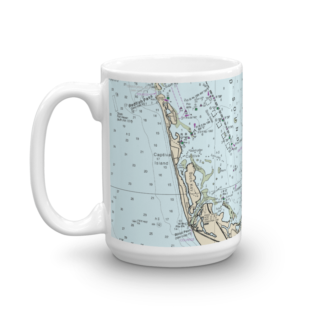 Captiva Island Nautical Chart Mug · Chart Mugs