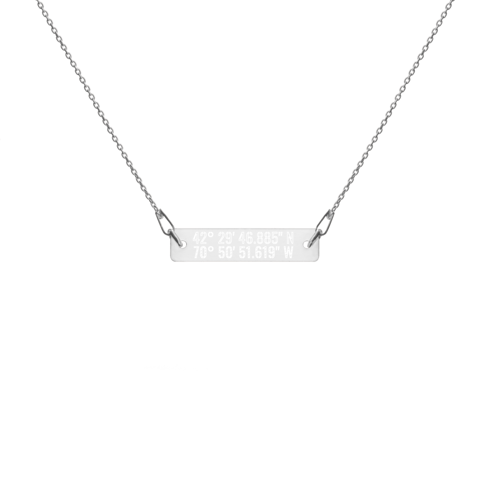 Engraved Silver Bar Chain Necklace · Chart Mugs