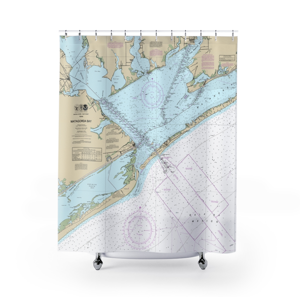Matagorda Bay Nautical Chart Shower Curtains · Chart Mugs