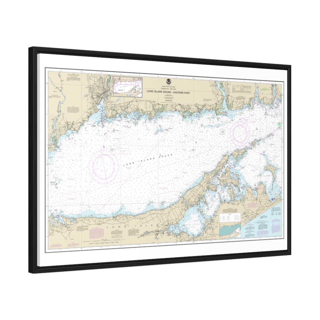 Long Island Sound Eastern part Nautical Chart 12354 Floating Frame